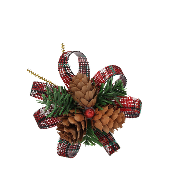 SET 3 DECORAȚIUNI DE CRĂCIUN - BOLURI CU CONURI 10 CM MIX 2 MODELE *6004