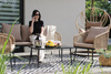 GARDEN FURNITURE SET MADE OF WOVEN ROPE (2 ARMCHAIRS + SOFA + TABLE) - BEIGE, CUSHIONS - BEIGE