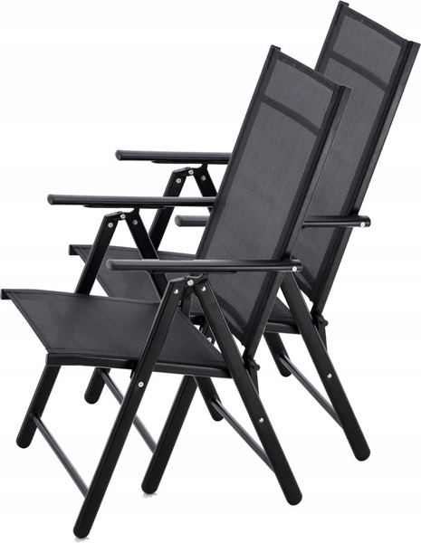 SKLADACIA ZÁHRADNÁ STOLICA OCEĽOVÁ 66 x 53 x 107 CM ČIERNA *3484