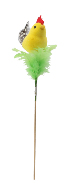 OZDOBA WIELKANOCNA NA PIKU - KURKA NA PIÓRKACH 6 x 23 CM MIX 4 KOLORÓW opak=12szt *9519