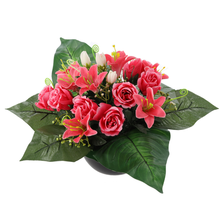 BOUQUET CH-22 ( WIDTH 40 CM, HEIGHT 30 CM) LILY MIX COLOR