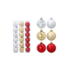 SET OF 6 BAUBLES 6 CM RED/GOLD/SILVER (TUBE)