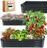 GRĂDINĂ DE LEGUME ȘI FLORI 180 X 90 X 30 CM RECTANGULARĂ ANTRACIT *8410