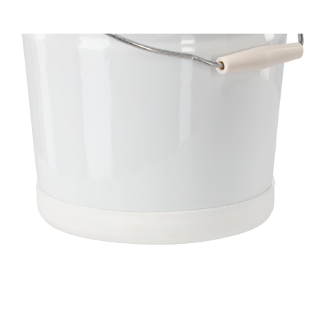 WHITE ENAMEL BUCKET, 12 LITERS, 26 CM
