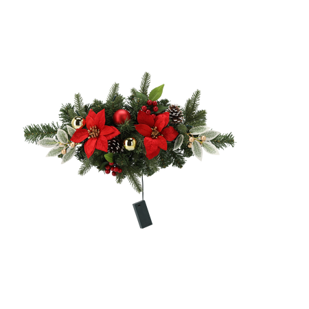 STROIK DE SĂRBĂTOARE 10 LED 50 CM ROȘU-AURIE *0776
