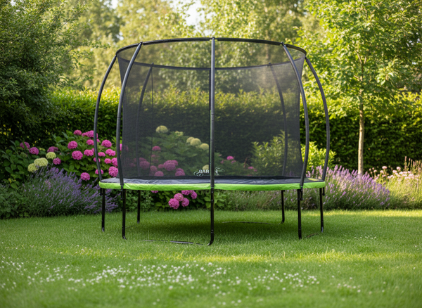 TRAMPOLINA 10FT 312 CM Z DRABINKĄ I SIATKĄ ZABEZPIECZAJĄCĄ