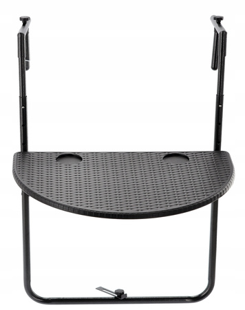 HANGING BALCONY FOLDING TABLE 60 x 64 x 73-78.5 -83.5 BLACK *1022