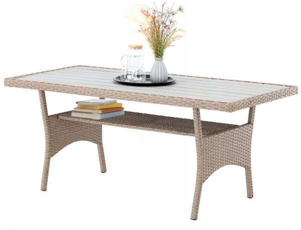 ZESTAW MEBLI OGRODOWYCH "CESME" NAROŻNIK + STÓŁ+ 2 PUFY