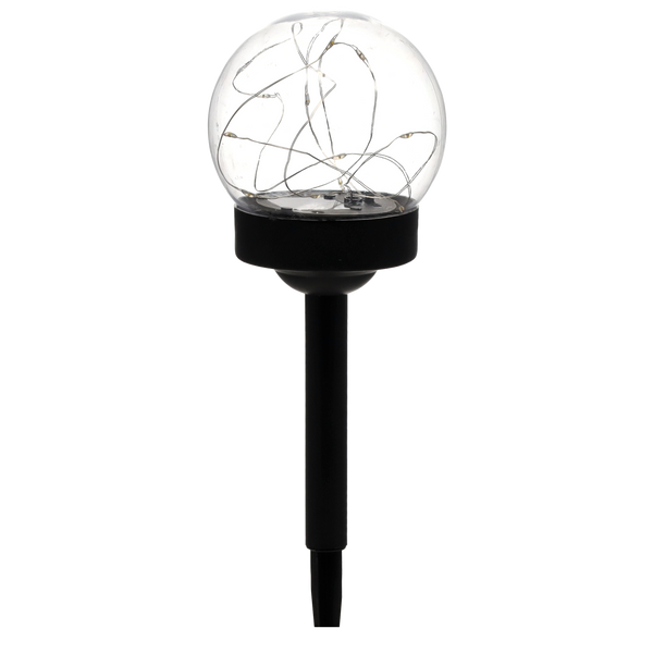 SOLÁRNÍ LAMPA CALIA 10 x 10 x 33 CM ČERNÁ DYMIONA / ČERNÁ PRŮHLEDNÁ TEPLÁ BÍLÁ disp=12 ks *4283