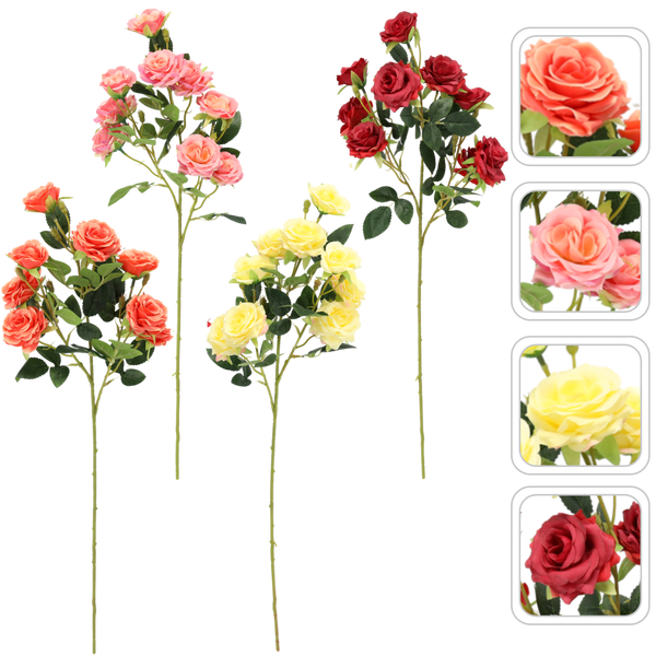 ARTIFICIAL FLOWER - 9 ROSES 65 CM MIX COLORS