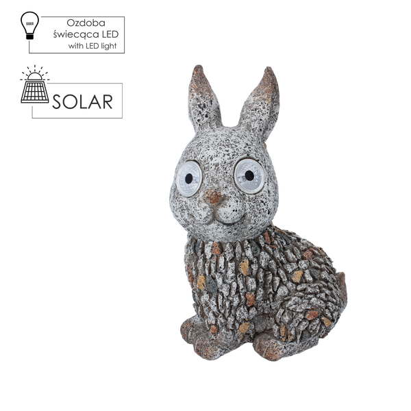 ZÁHRADNÍ FIGURKA - ZAJÍC S SVĚTLAHIVÝMI OČIMA 13,5 x 10,5 x 21 CM LED balení=4ks *7911