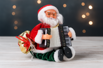 SANTA CLAUS WITH ACCORDION - PLAYING LED 25,5 CM