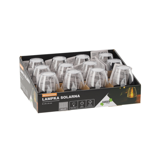 LAMPĂ SOLARĂ FĂRĂ FLACĂRĂ 6 x 6 x 9 CM LED ALB CALD disp=12buc *5660