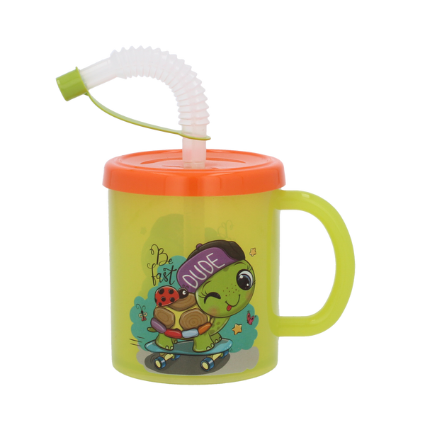 KUBEK PLASTIKOWY 210ML ZE SŁOMKĄ *8551