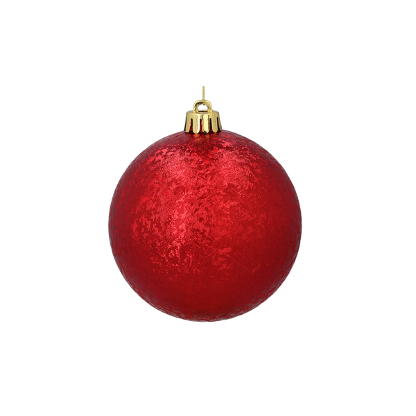 SET OF 4 BAUBLES 8 CM RED/GOLD/SILVER