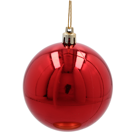 SET OF 36 CHRISTMAS BAUBLES RED, GOLD, SILVER 8 CM IN RED BAG