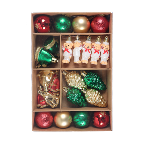 24 CHRISTMAS ORNAMENTS - MIX