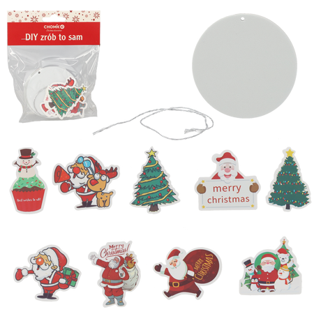 SET OF 3 CHRISTMAS DECORATIONS WITH STICKERS - MIX OF DESIGNS