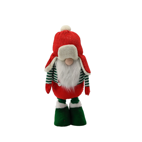 HOLIDAY GNOME WITH ADJUSTABLE LEGS 65 - 117 CM RED - GREEN