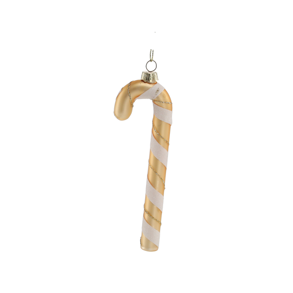 OZDOBA ŚWIĄTECZNA SZKLANA - LASECZKA CUKROWA ZŁOTA 4 x 1,2 x 11,8 CM opak=12szt *2300