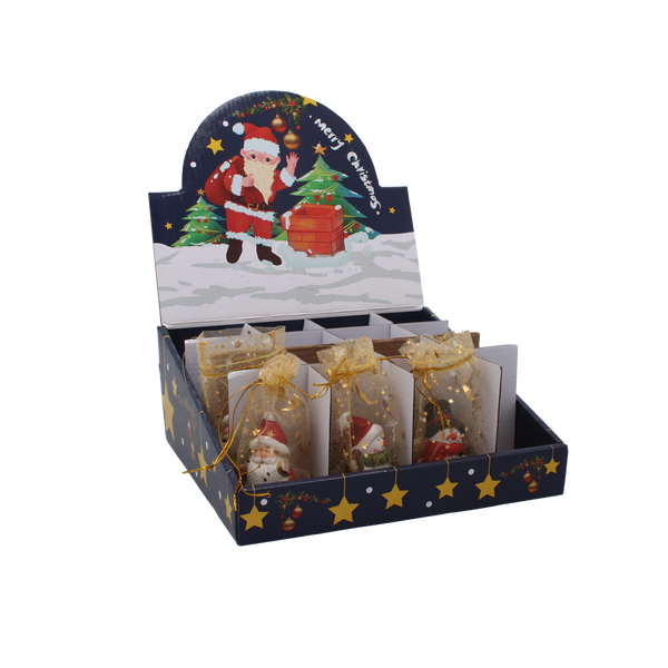 FIGÚRKA BOŽIEHO NARODENIA – MIKULÁŠ / SNEHULIAK V VACÍKU 4 x 3 x 6 CM balenie=16 ks *5104