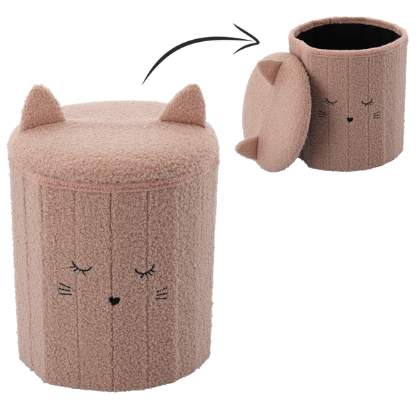 PUF ÎNCHIS CU COFRETA 28 x 28 x 34 CM ROZ *4236