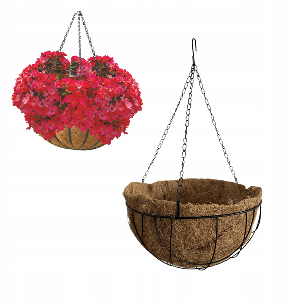 POT DE FLOARE PENDULAT CU INSERTIE DIN FIBRE DE COCOS 25,5 x 13 CM *5530