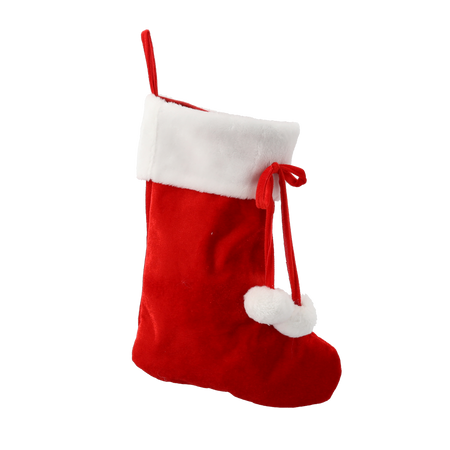 CHRISTMAS STOCKING 46 CM RED-AND-WHITE