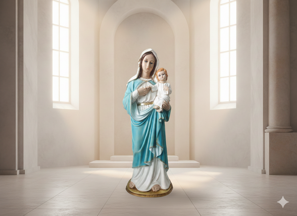 MARYJA Z DZIECIĄTKIEM JEZUS 99 CM SZKLANE OCZY *4503