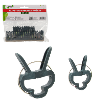 SET OF 20 GARDEN CLIPS 4.5x 2.8x 0.6 CM