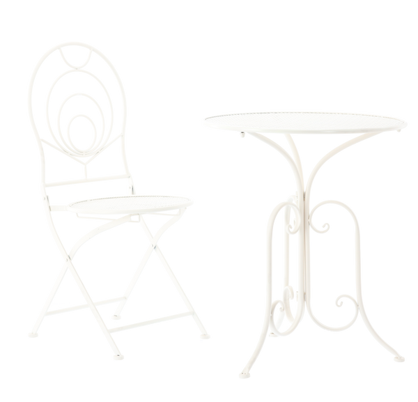 METAL GARDEN FURNITURE SET "LINDA" TABLE + 2 CHAIRS *8237