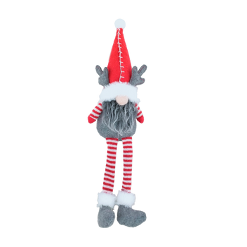 GNOMUL DE CRĂCIUN ȘEDIN 25 + 18 CM CU PICIOARE SUSPENDETE *9537