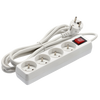 EXTENSION CORD POWER STRIP WITH SWITCH 4 SOCKETS 3 M WHITE
