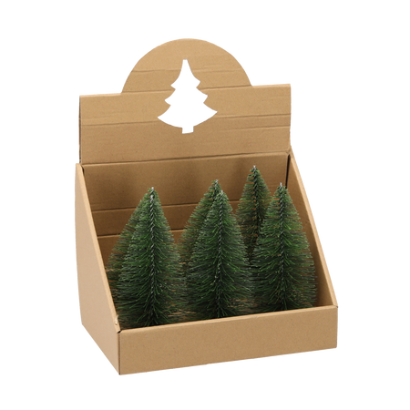 VÁNOČNÍ DEKORACE. MINI STROMEK 18 CM ZELENÝ disp=6ks *9797
