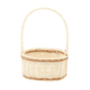 RATTAN BASKET 22 x 17 x 11/33 CM WITH HANDLE – WHITE WITH NATURAL