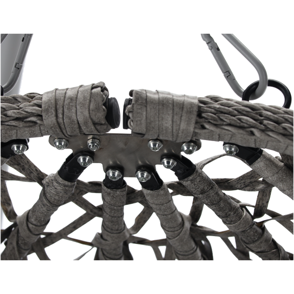 FOTEL WISZĄCY SKŁADANY SZARY, PODUSZKA - CIEMNY SZARY, RAMA - JASNY SZARY *9094