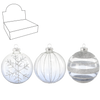 GLASS ORNAMENT - TRANSLUCENT DECORATED MIXED PATTERNS 8 CM