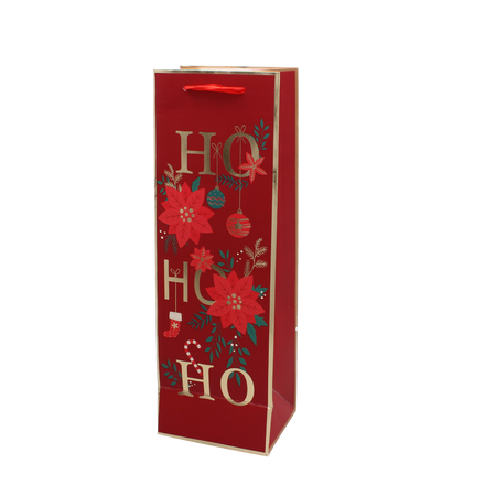 CHRISTMAS WINE GIFT BAG "CHRISTMAS TO YOU" 36 x 12 x 10 CM MIX DESIGNS
