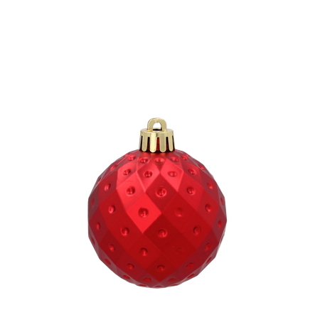 SET OF 6 BAUBLES 6 CM RED/GOLD/SILVER (TUBE)