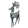 CHRISTMAS TREE DECORATION ELK WITH PETROL EFFECT 10 x 16 CM