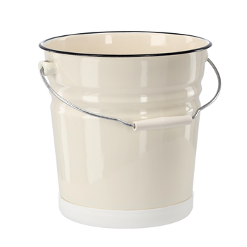 CREAM ENAMEL BUCKET, 12 LITERS, 26 CM