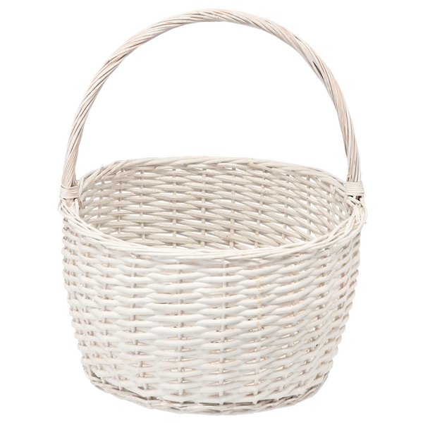 VIDLOVÝ KOŠ 47 x 37 x 21 CM S RUKOJETÍ - BÍLÝ *9449