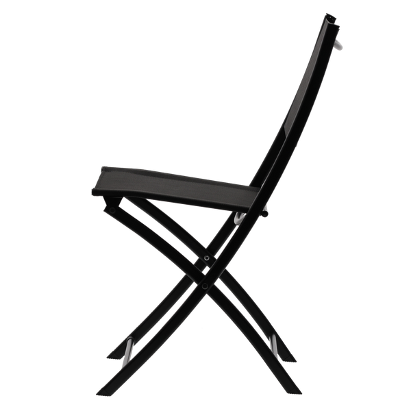 SET DE MOBILIER PENTRU BALKON - MASA ROTUNDĂ + 2 ȘEZLONGURI FOLDABLE - NEGRU *6643