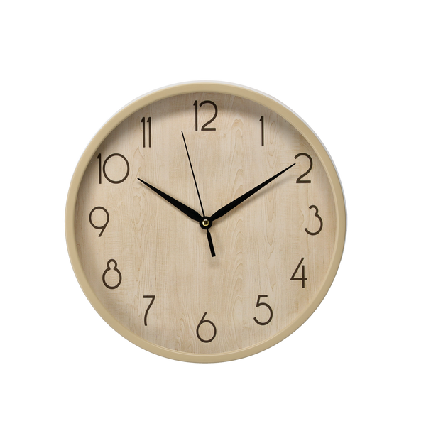 ZEGAR WISZĄCY OKRĄGŁY 30,5 x 30,5 x 4,3 CM KREMOWY *4665