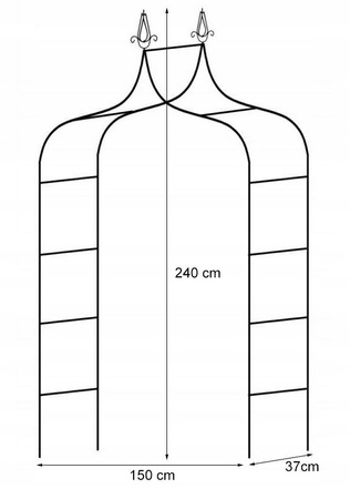 ZÁHRADNÁ PERGOLA 150 x 37 x 240 CM (+ UKOTVENIA) *6078