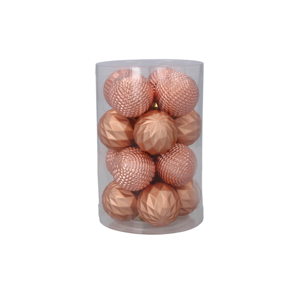 SET 16 BOMBONE 4 CM OLIV/CUPRU/GRAFIT MIX DE MODELE TUBĂ *7528