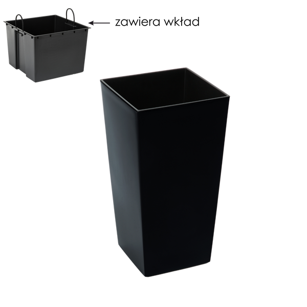 GHIVEC DE FLORI FINEZJA 250X250 MM CU MOTOCA – NEGRU*45334