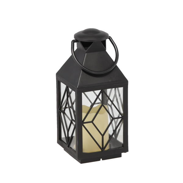 ŚWIĄTECZNY LAMPION 11 x 11 x 26,5 CM Z WKŁADEM LED CZARNY *2522