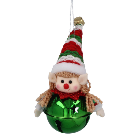 OZDOBA CHOINKOWA - DZWONECZEK ELF MIX WZORÓW 5 x 12 CM opak=8szt *8525