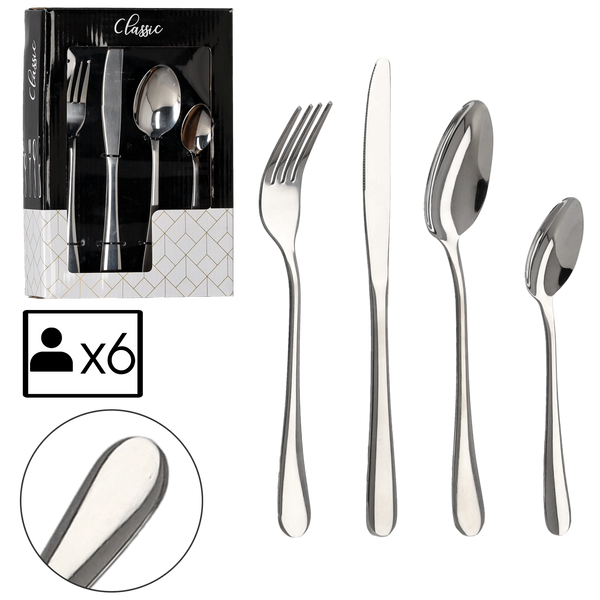 SET OF 24 PCS CUTLERY CLASSIC